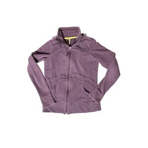 Lole Women’s XS Plum Active Jacket Organic Cotton Thumb Holes Fitted